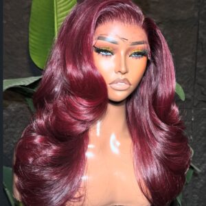 Burgundy bounce 16” with 5 by 5 lace