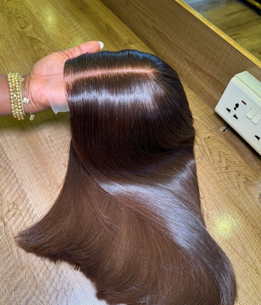Donor strands coffe brown bonestraight with kimkay closure - Image 2
