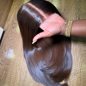 Donor strands coffe brown bonestraight with kimkay closure