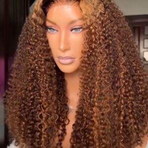 Piano color pixie curls with 5 by 5 closure